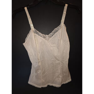 Vintage Nancy King Lingerie Ivory Sheer Lace Cami SIZE 32 GUC 80s
